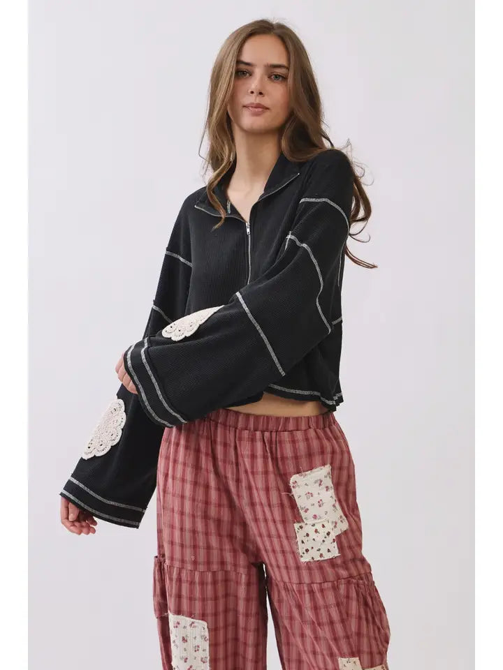 Gingham Wide Leg Pants