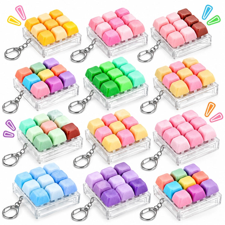 3X3 Keyboard Fidget Clicker Keychain
