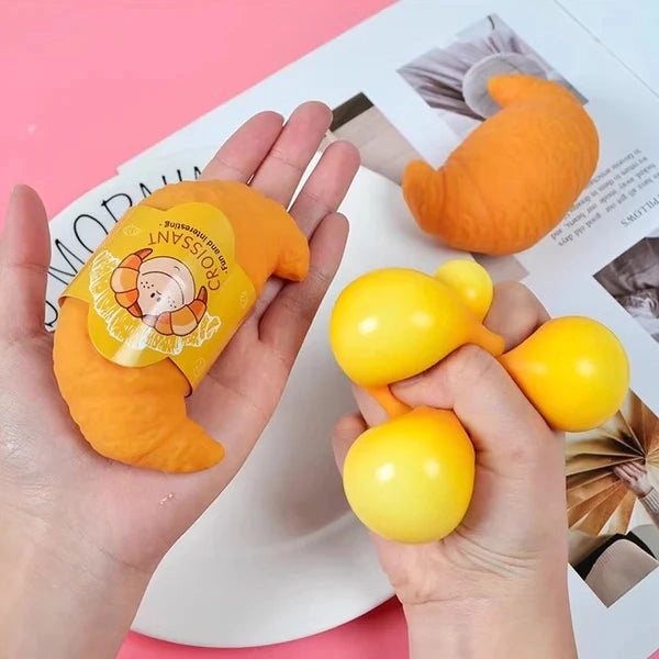 4" Adorable Squeeze Croissant Toy Perfect For Stress