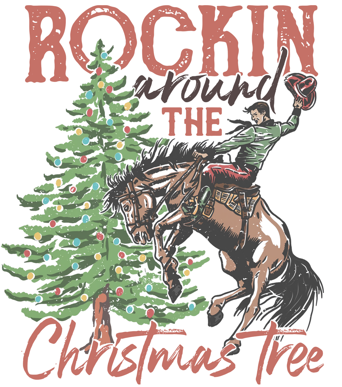 Rockin Round the Christmas Tree DTF Transfer