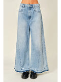 Distressed Wide Leg Denim Jeans