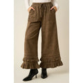 Animal Print Ruffle Hem Wide Leg Pants