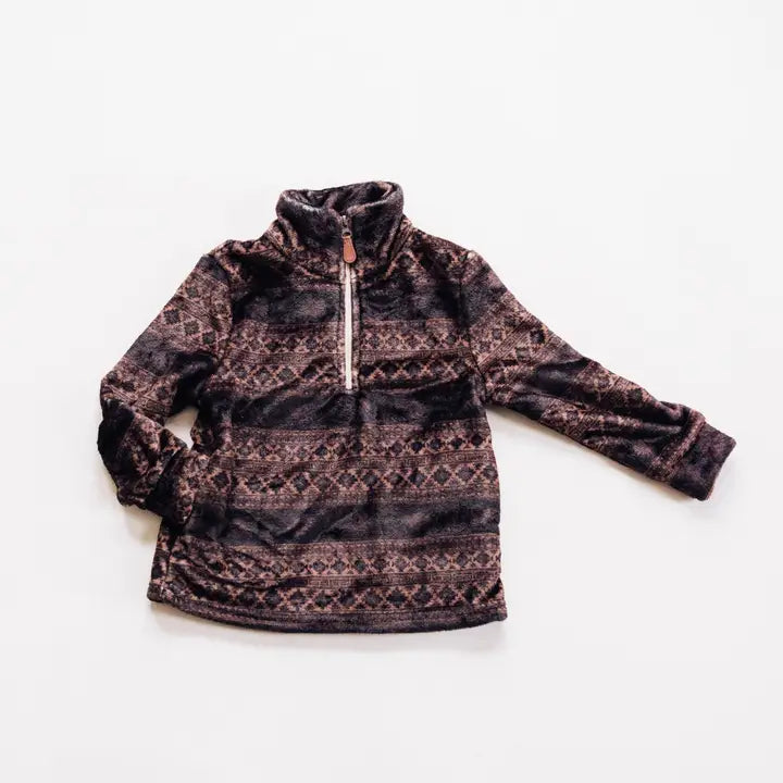 Aztec Printed Sherpa 1/4 Zip Pullover