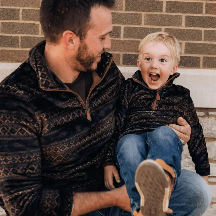 Aztec Printed Sherpa 1/4 Zip Pullover