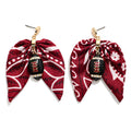 Bandana & Bow Enamel Football Drop Earrings