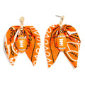 Bandana Bow & Enamel Football Drop Earrings