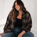 Black Plaid Ice Silk Shirt