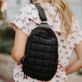 Katydid Black Quilted Sling Bag For Women