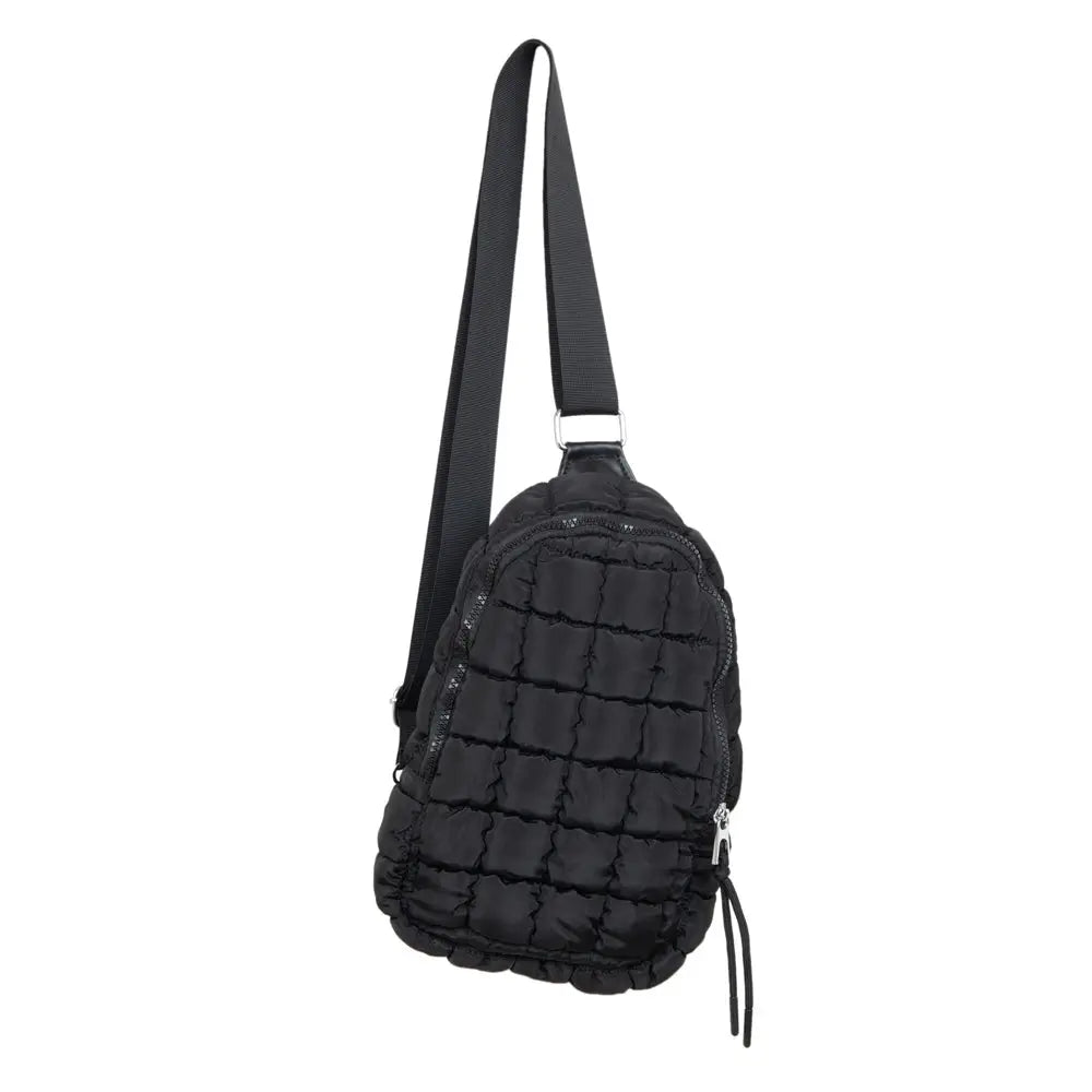 Katydid Black Quilted Sling Bag For Women