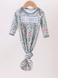 Blue Floral Blessed Embroidery Gown