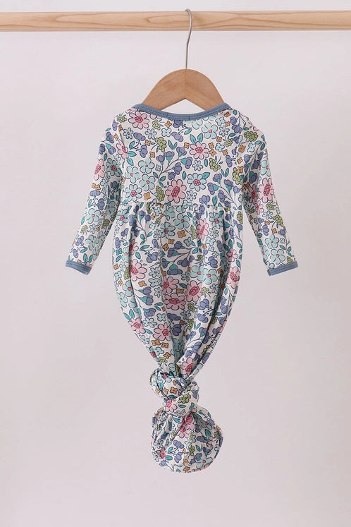 Blue Floral Blessed Embroidery Gown