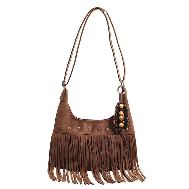 Boho Fringe Hobo Large Capacity Shoulder Bag