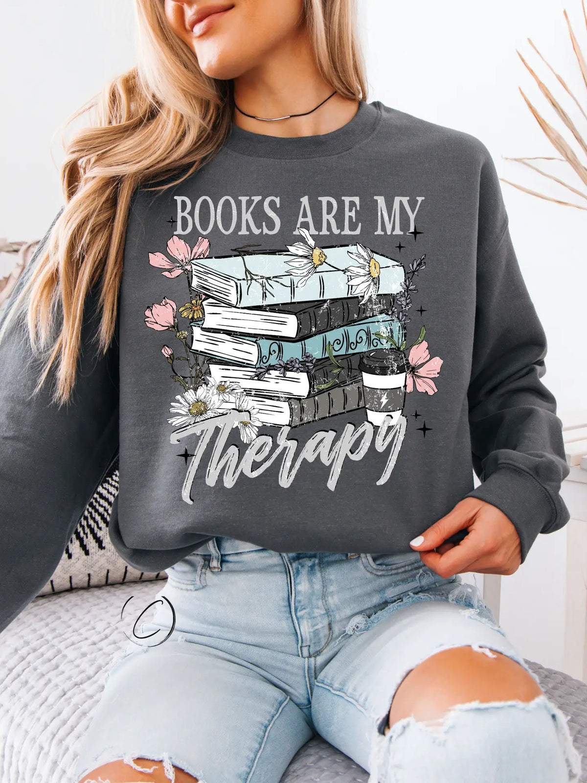 Books Are My Therapy Sweatshirt