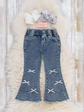 Bow Sparkle Denim Bell Bottoms