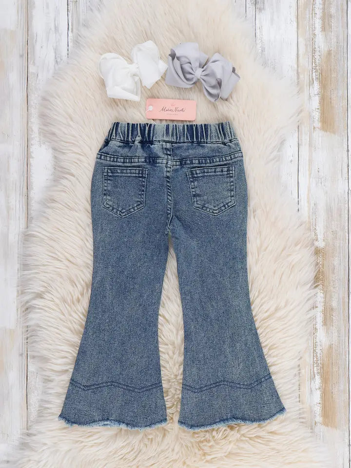 Bow Sparkle Denim Bell Bottoms