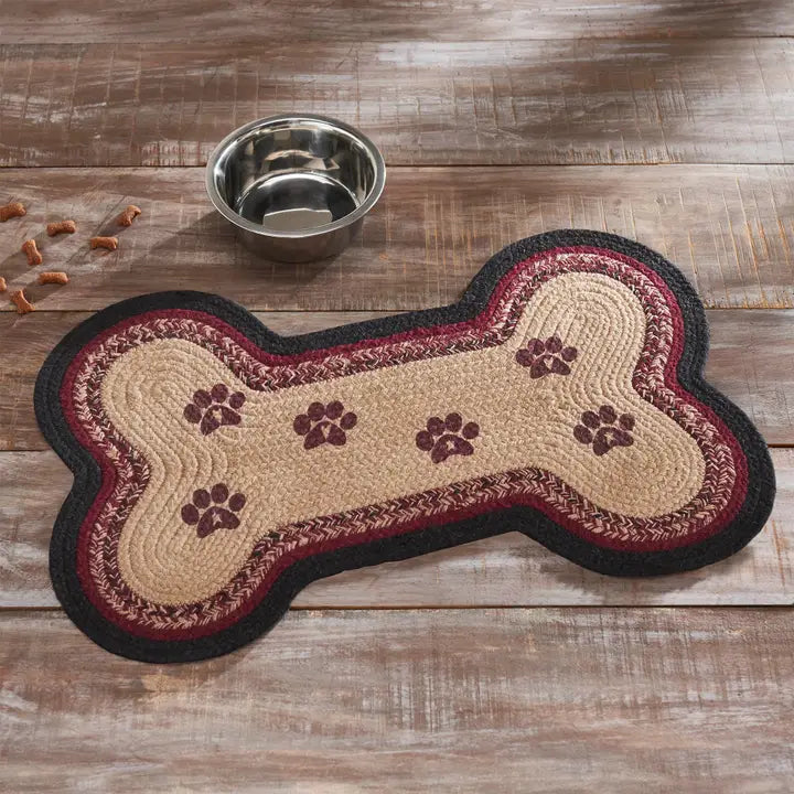 Braided Bone Shaped Dog Bowl Mat 15x23 – Connell