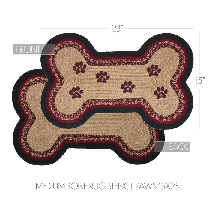 Braided Bone Shaped Dog Bowl Mat 15x23 – Connell