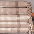 Brown Organic Turkish Throw Blanket, 79x89 in
