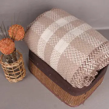 Brown Organic Turkish Throw Blanket, 79x89 in