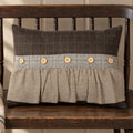 Brown Plaid Ruffled Lumbar Pillow 14x18 – Rory