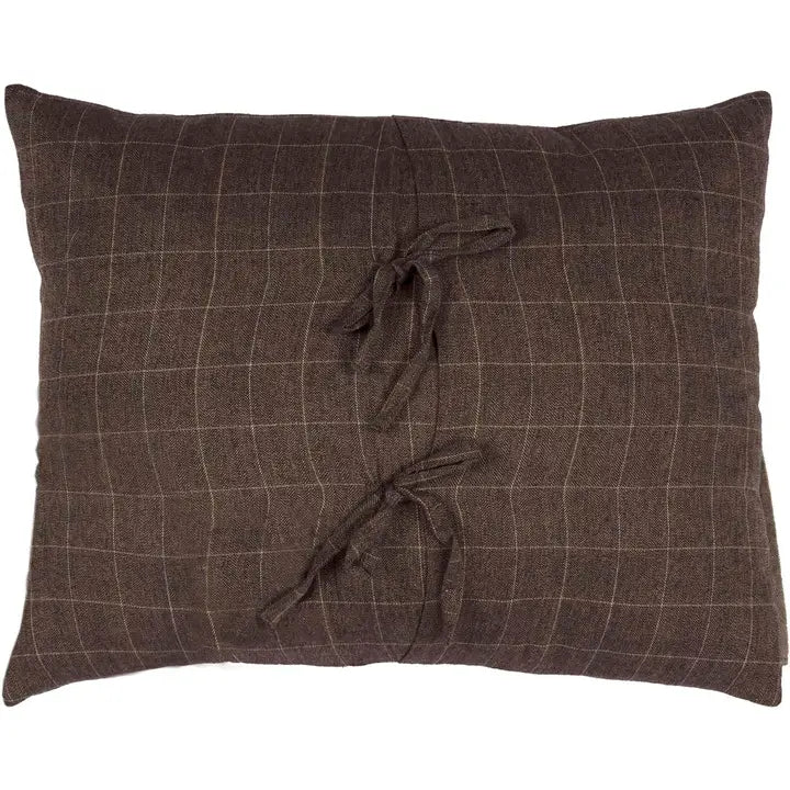 Brown Plaid Ruffled Lumbar Pillow 14x18 – Rory