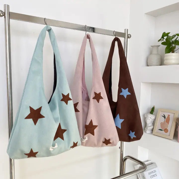Casual Star Embroidery Large Capacity Shoulder Bag