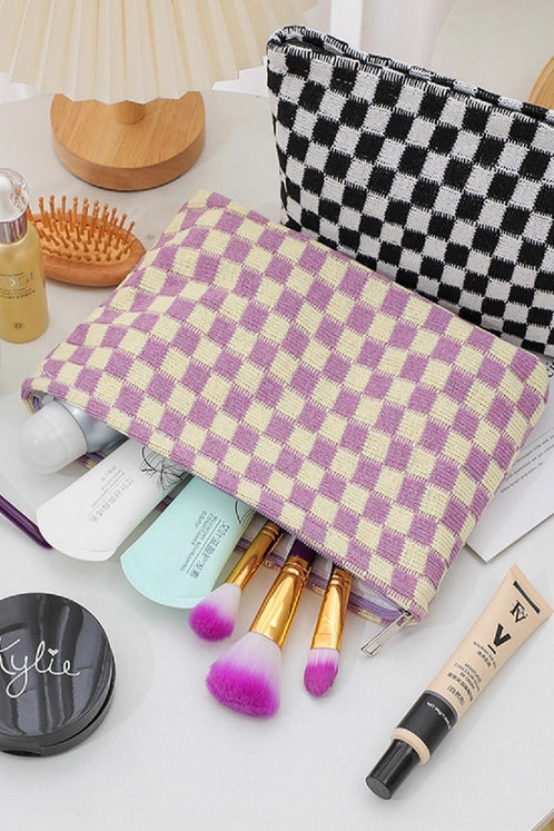 Checkered Pouch Clutch Bag