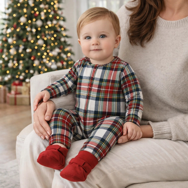 Christmas Plaid Family Matching Soft Bamboo Pajamas