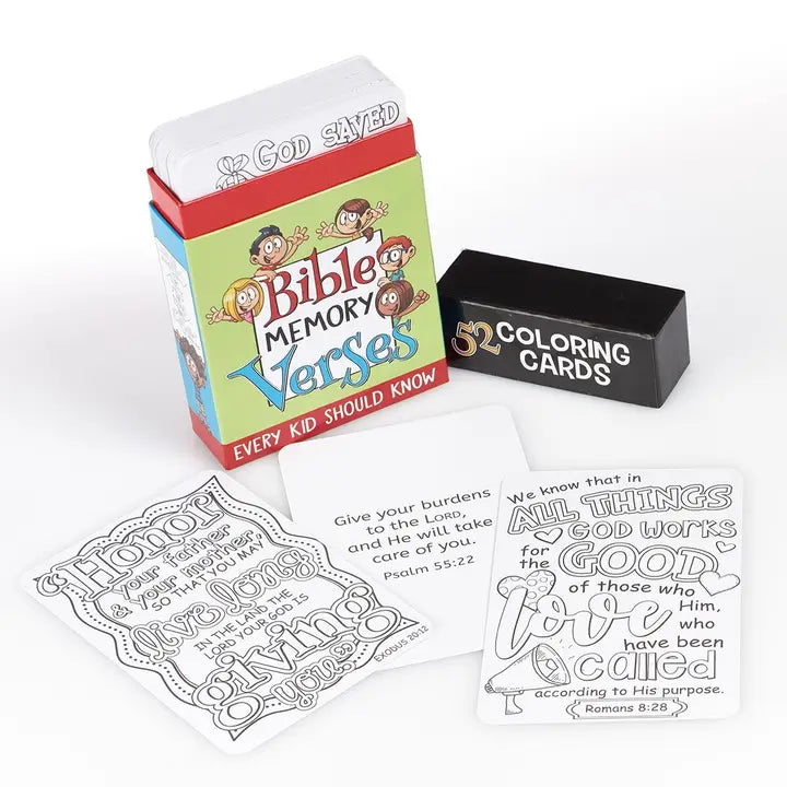 Coloring Cards Boxed 52 Verses For Kids
