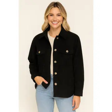 Corduroy Button Front Shacket