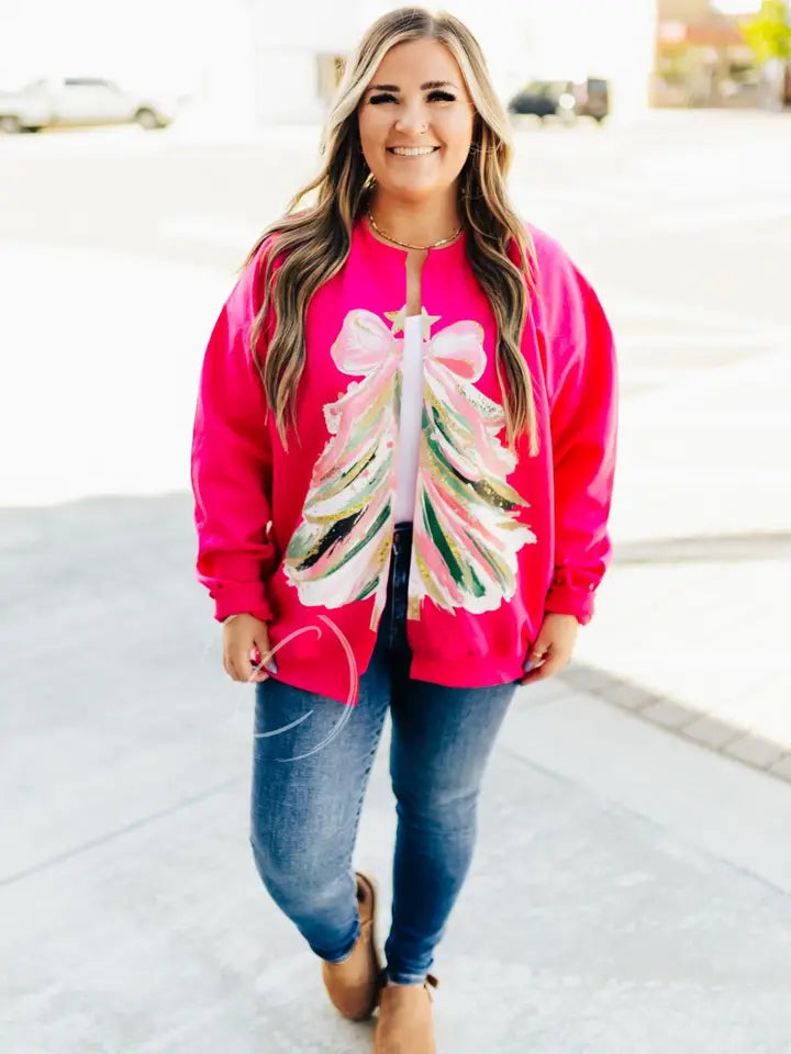 Doodle Christmas Tree Cardi Sweatshirt