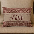 Faith Burgundy Tan Jacquard Pillow 9.5x14