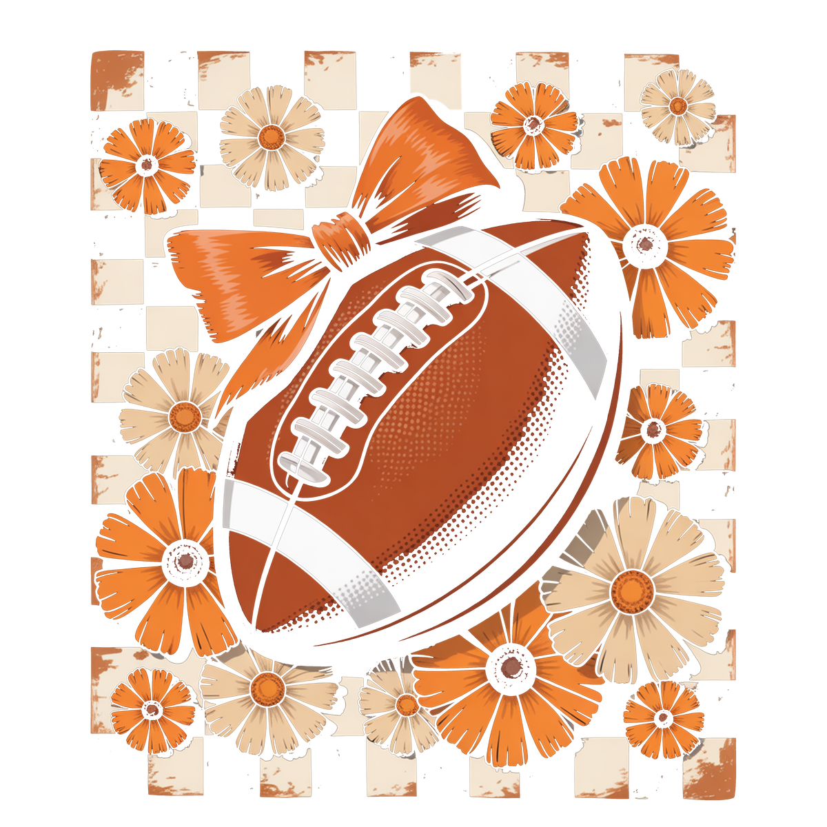 Floral Football DTF Transfer