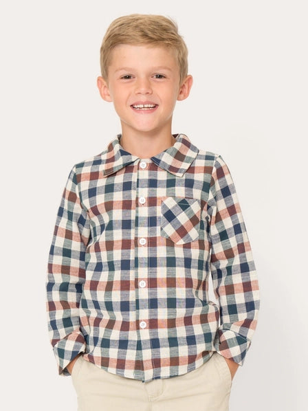 Fall Vintage Plaid Button Up