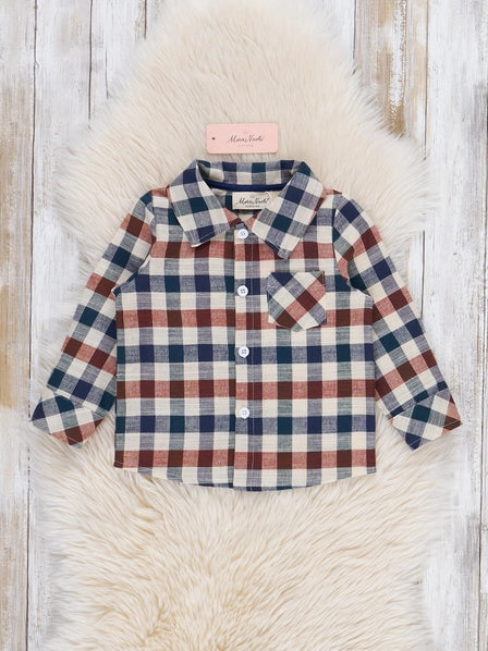 Fall Vintage Plaid Button Up