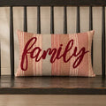 Family Throw Pillow 14x22 Sawyer Mill Red