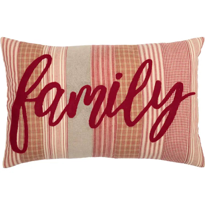 Family Throw Pillow 14x22 Sawyer Mill Red
