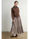 Forest Gingham Tiered Maxi Skirt