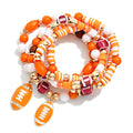 Game Day Beaded Stretch Bracelets - Foot Ball Charms