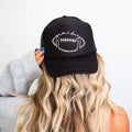 Game Day Football Dtf Printed Black Trucker Hat