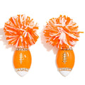 Game Day Pom & Enamel Football Drop Earrings