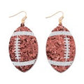 Glitter Football Drop Earrings