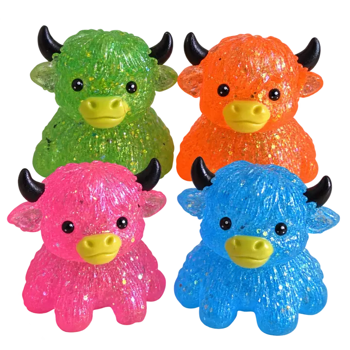 Glitter Highland Cow Maltose Squishy