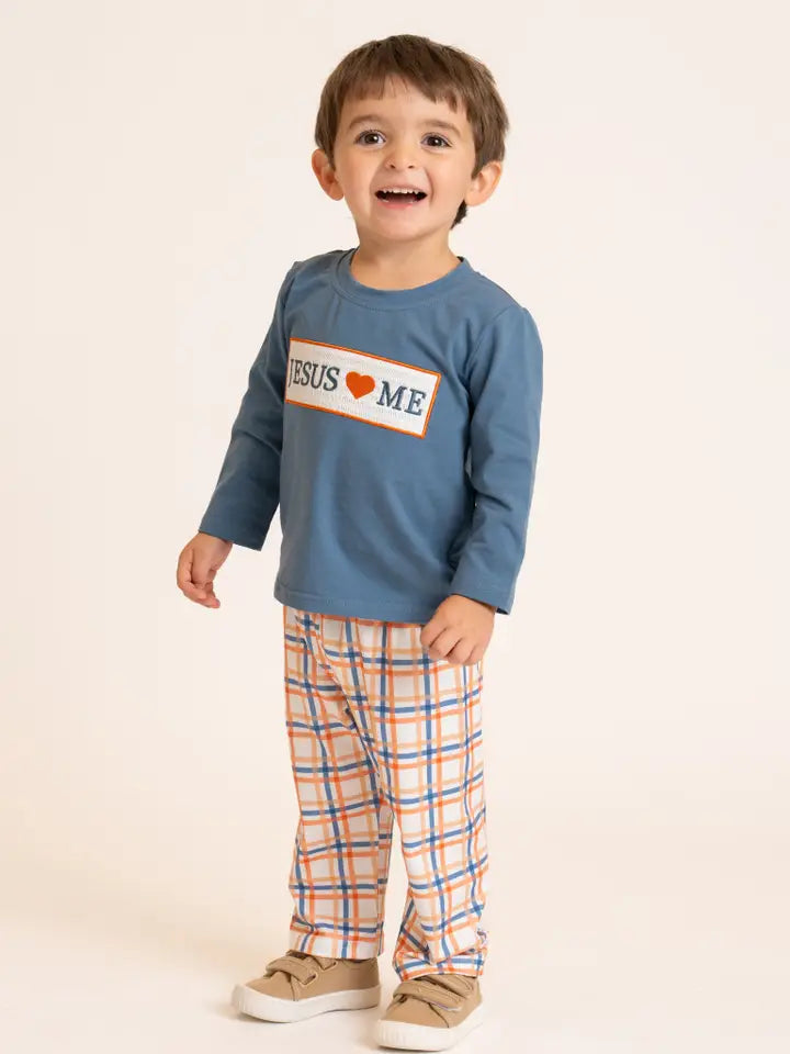 Graceful Plaid "Jesus Loves Me" Outfit