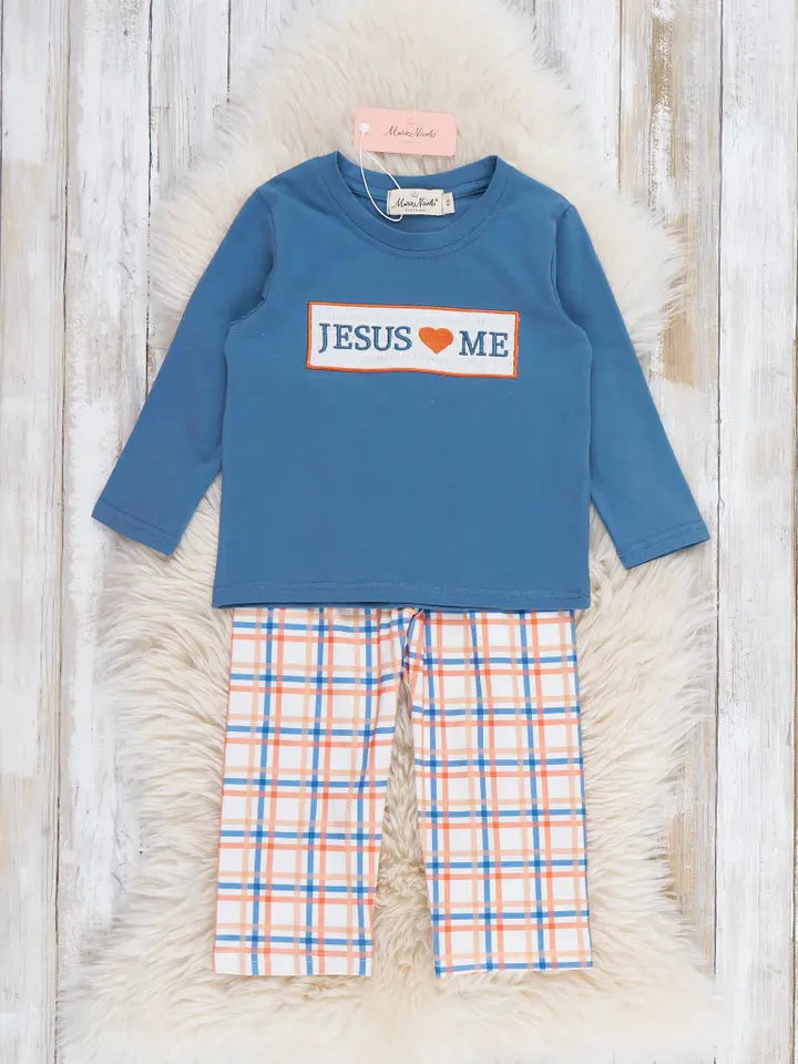 Graceful Plaid "Jesus Loves Me" Outfit