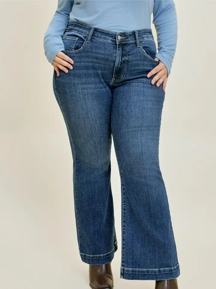 Judy Blue Hw Petite Trouser Flare - Plus Jeans