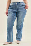 Judy Blue HW Tummy Control Contrast Wash Straight