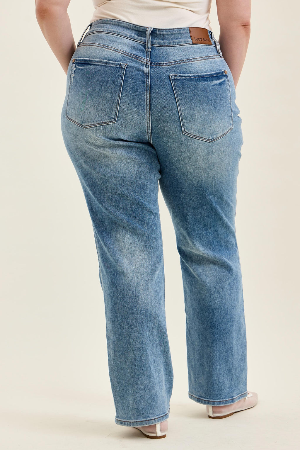 Judy Blue HW Tummy Control Contrast Wash Straight