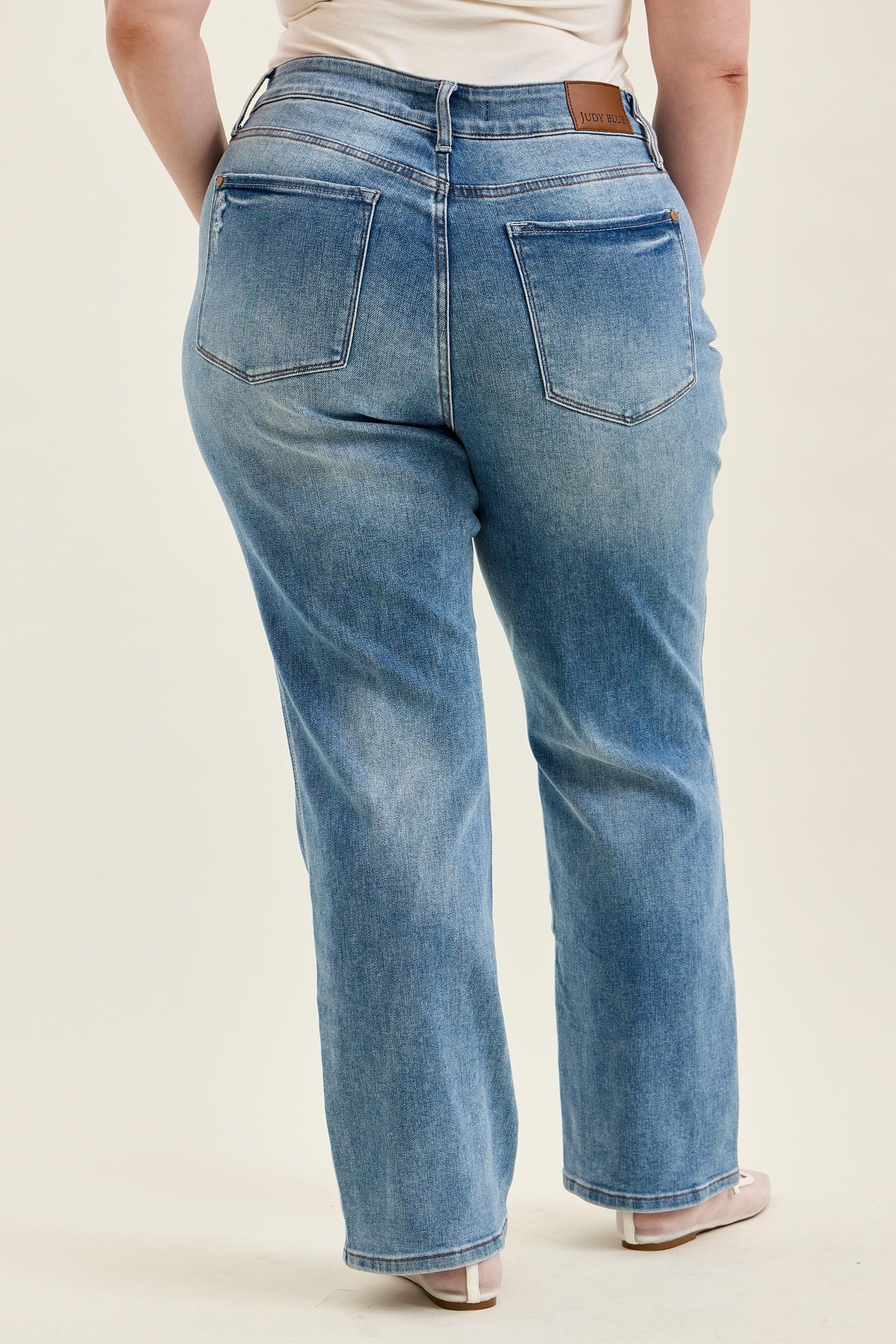 Judy Blue HW Tummy Control Contrast Wash Straight