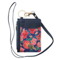 Id Card Holder Navy/Navy Floral Printed Filagree Heart Badge